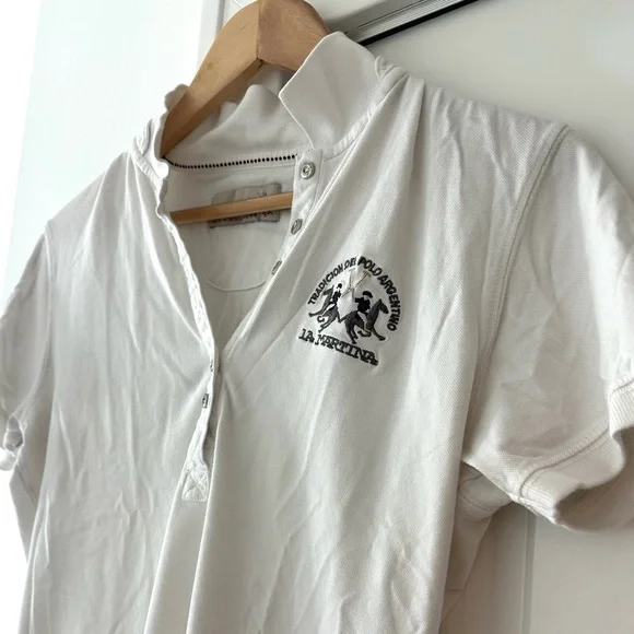 La Martina Women’s Logo White Polo Shirt - Picture 4 of 11